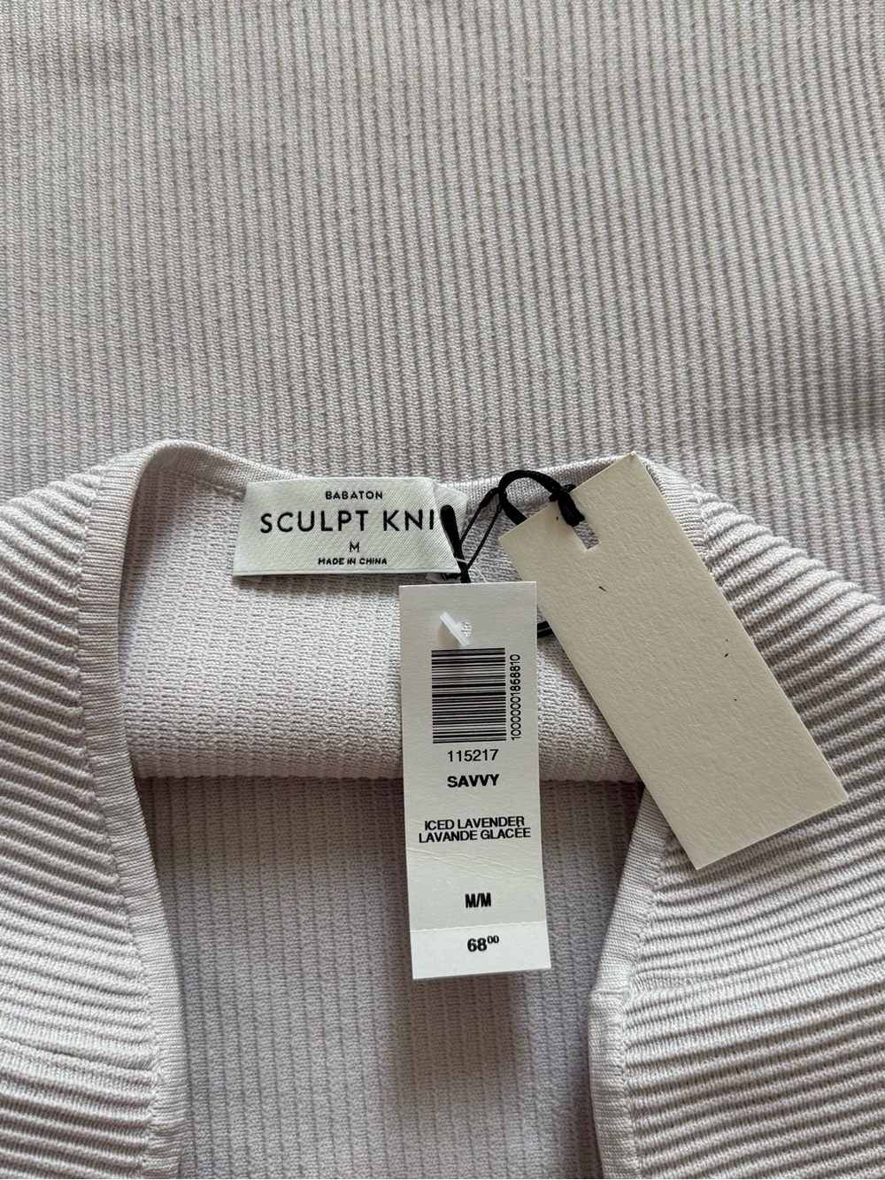 Babaton Sculpt knit tube top NWT size Medium iced lavender - Picture 4 of 4